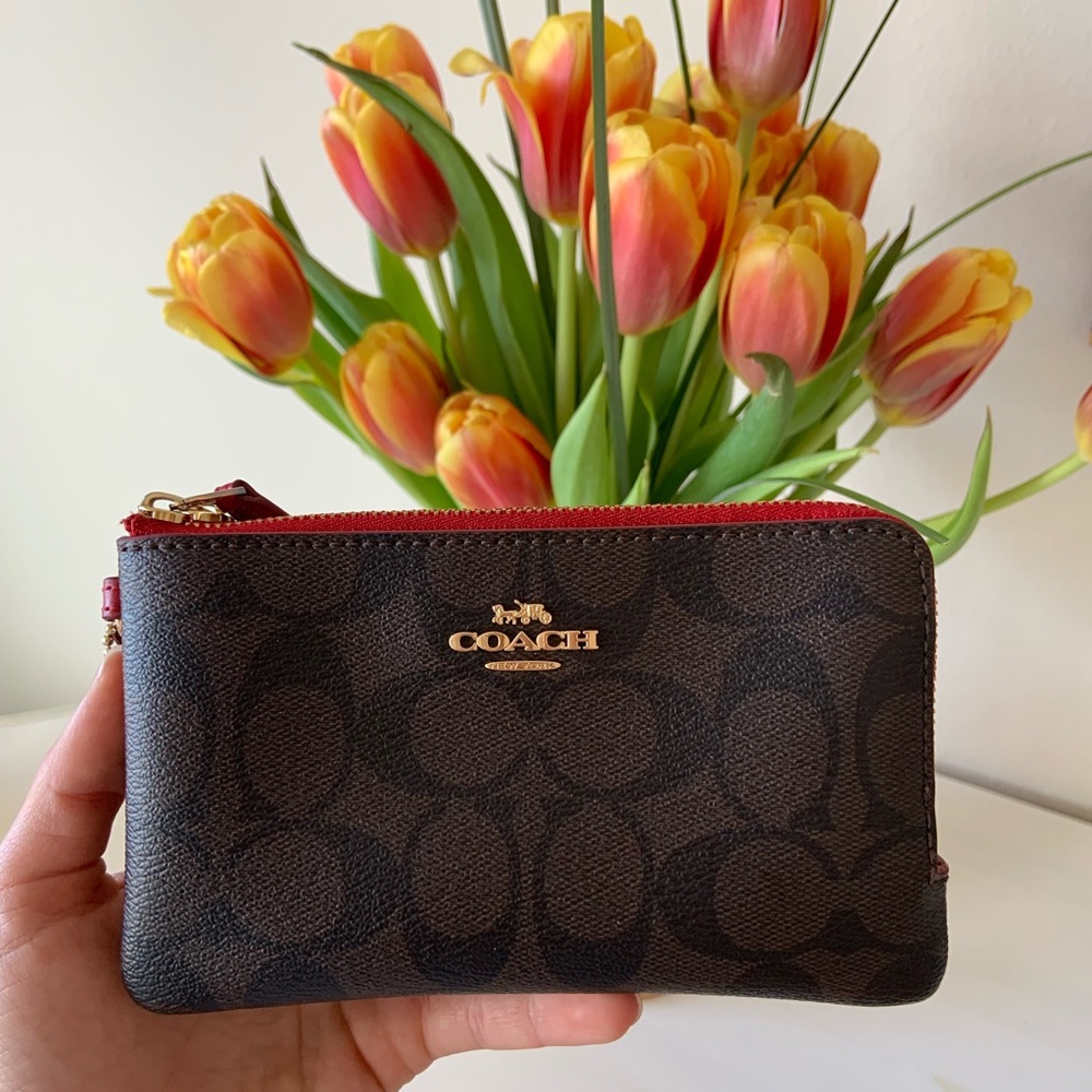 COACH Double Zip Wristlet Wallet